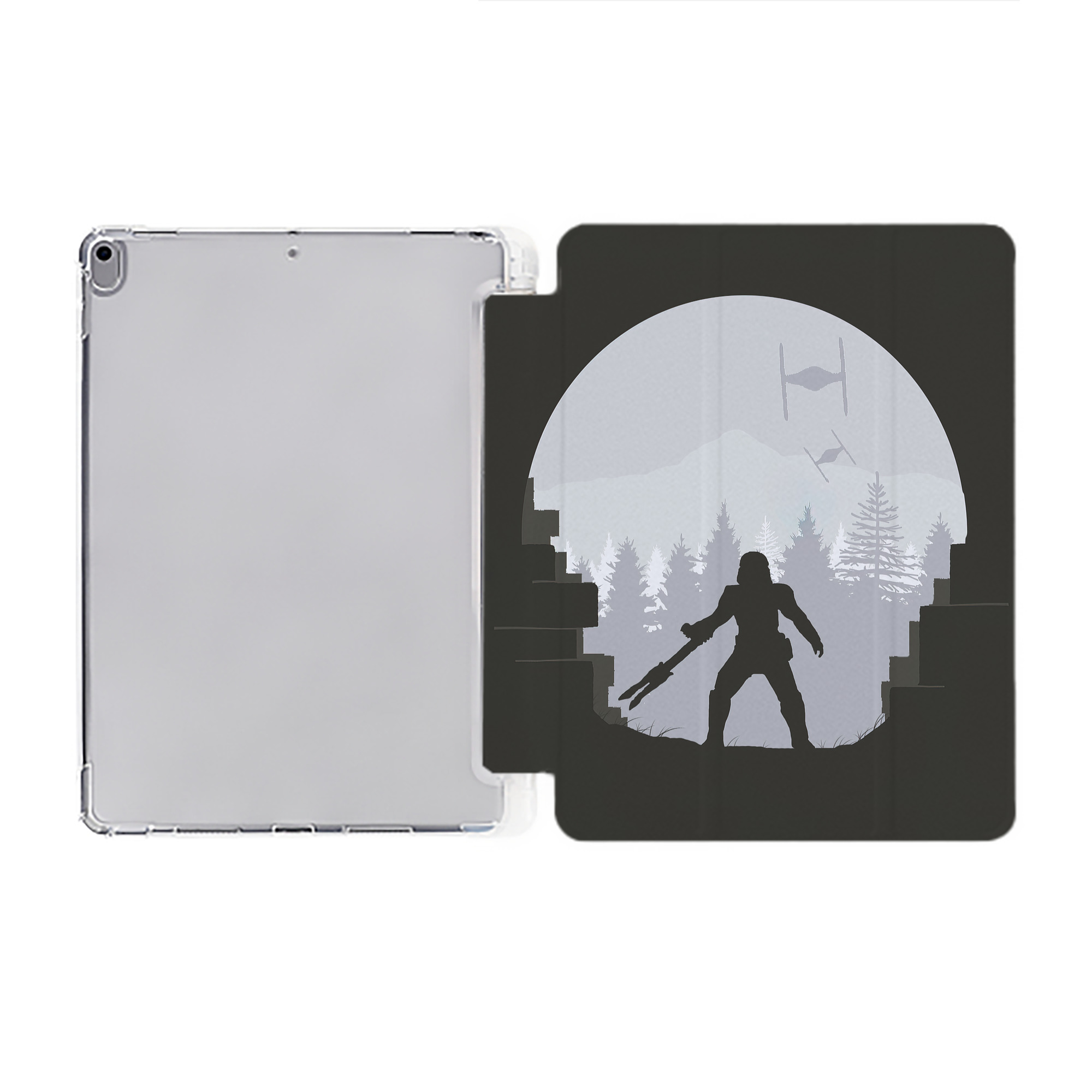 （画像用） スター・ウォーズ Star Wars IPad ケース ペン収納付き 三つ折りスタンド PUレザー×シリコン 対応機種9.5/10.5/10.9インチ